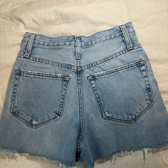 Frame Denim Women's Distressed Jean Shorts - Light Blue - Picture 2 of 3